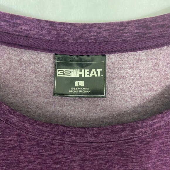32 Degrees Heat Women's Fleece Sweater Top Size L Heathered Purple Long Sleeve - Picture 8 of 10